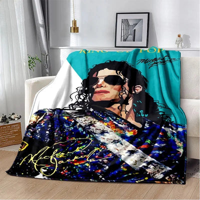 Michael Jackson retro printed  HD Blanket Soft Throw Blanket for Home Bedroom Bed Sofa Travel Office Solid Cover Blanket  Adults
