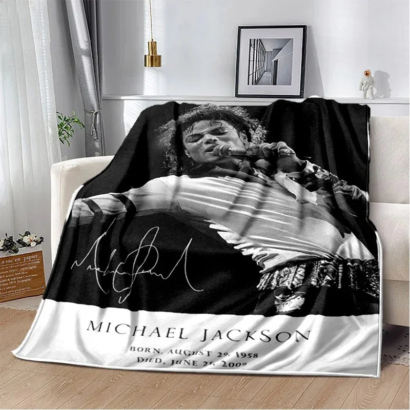 Michael Jackson retro printed  HD Blanket Soft Throw Blanket for Home Bedroom Bed Sofa Travel Office Solid Cover Blanket  Adults