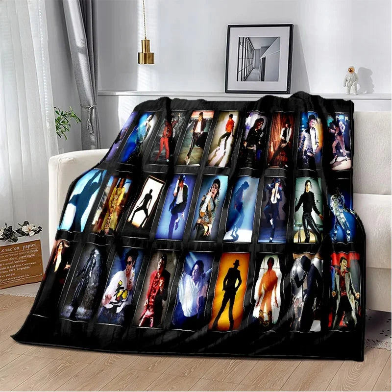 Michael Jackson retro printed  HD Blanket Soft Throw Blanket for Home Bedroom Bed Sofa Travel Office Solid Cover Blanket  Adults