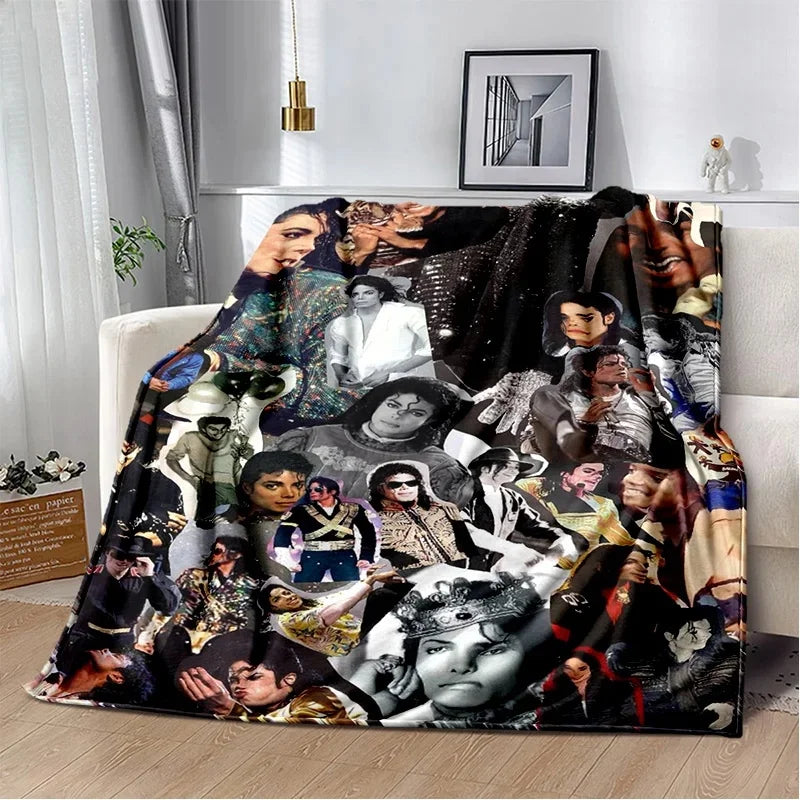 Michael Jackson retro printed  HD Blanket Soft Throw Blanket for Home Bedroom Bed Sofa Travel Office Solid Cover Blanket  Adults