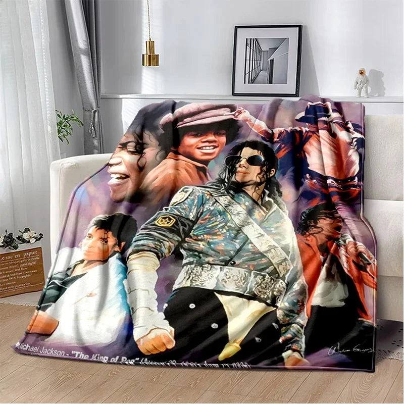 Michael Jackson retro printed  HD Blanket Soft Throw Blanket for Home Bedroom Bed Sofa Travel Office Solid Cover Blanket  Adults