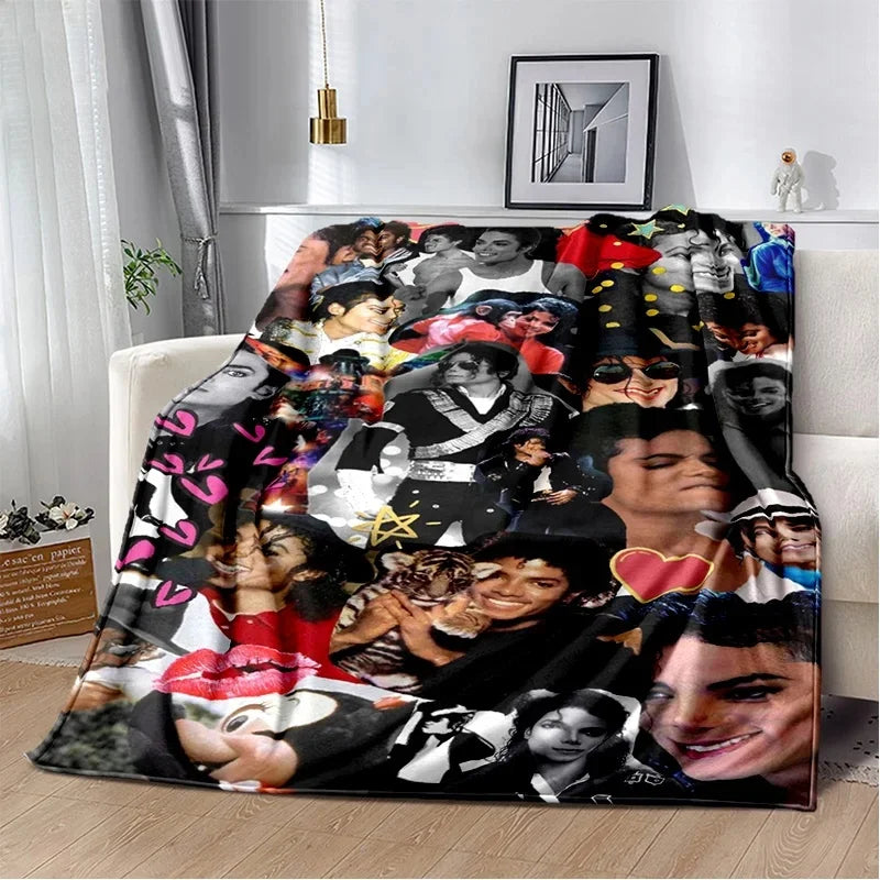 Michael Jackson retro printed  HD Blanket Soft Throw Blanket for Home Bedroom Bed Sofa Travel Office Solid Cover Blanket  Adults
