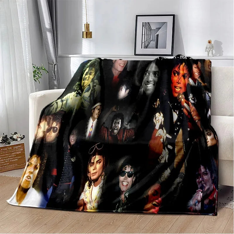 Michael Jackson retro printed  HD Blanket Soft Throw Blanket for Home Bedroom Bed Sofa Travel Office Solid Cover Blanket  Adults