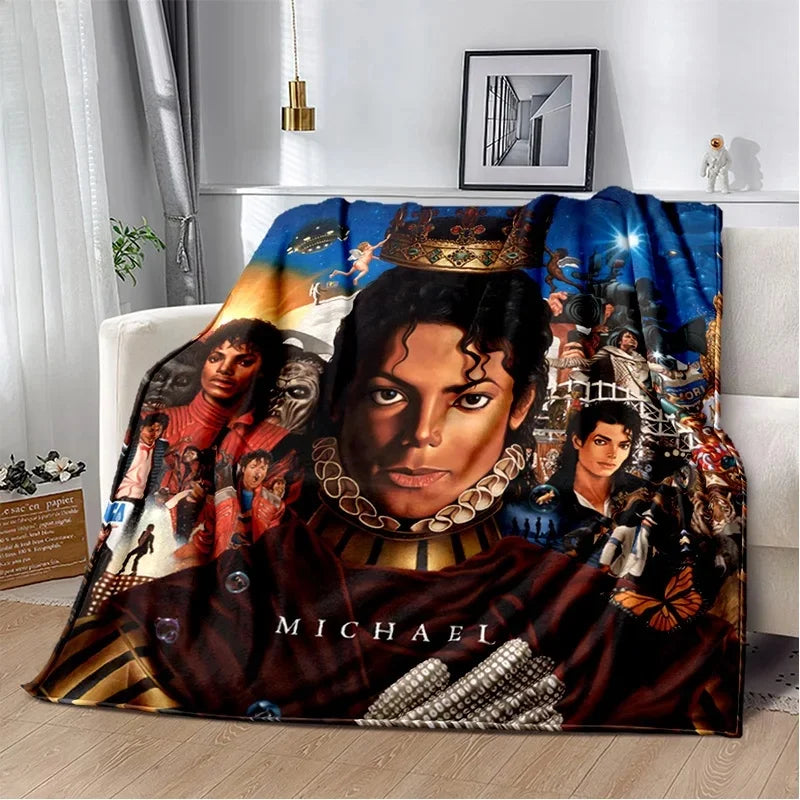 Michael Jackson retro printed  HD Blanket Soft Throw Blanket for Home Bedroom Bed Sofa Travel Office Solid Cover Blanket  Adults