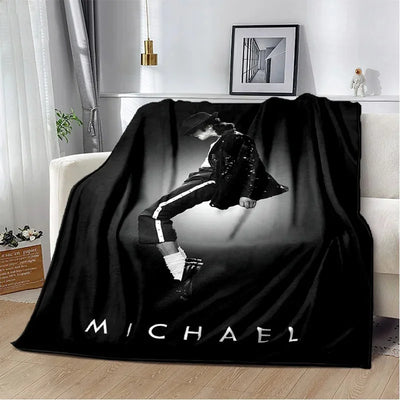 Michael Jackson retro printed  HD Blanket Soft Throw Blanket for Home Bedroom Bed Sofa Travel Office Solid Cover Blanket  Adults
