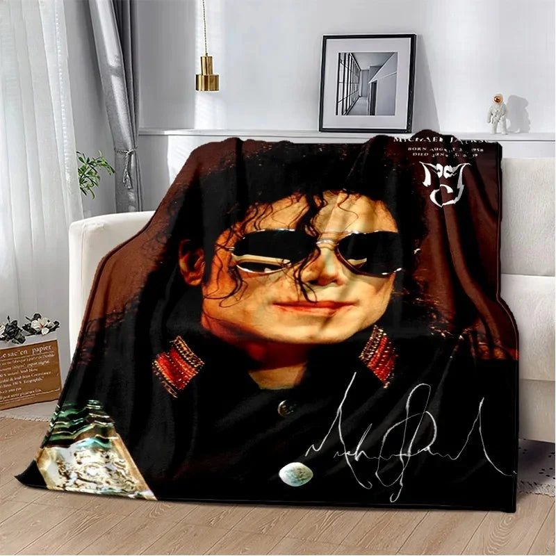 Michael Jackson retro printed  HD Blanket Soft Throw Blanket for Home Bedroom Bed Sofa Travel Office Solid Cover Blanket  Adults